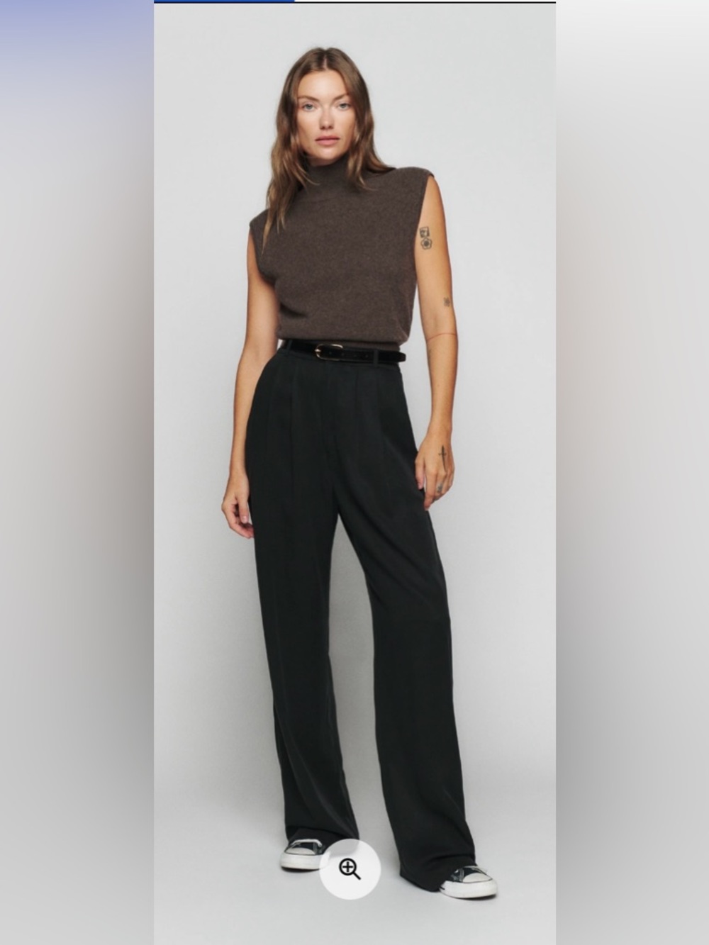 REFORMATION
Brown Arco Cashmere Sweater Vest In
Herringbone size XL